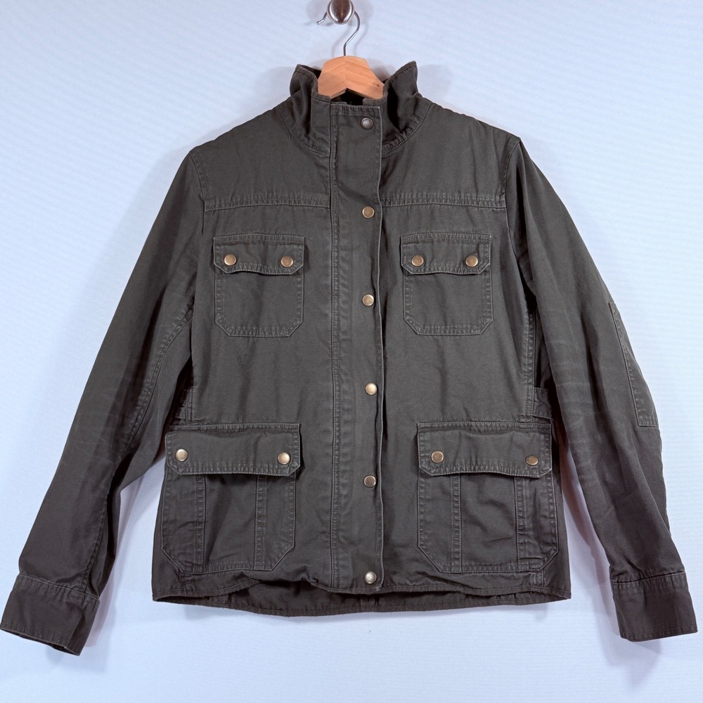 KUT from the Kloth Utility Jacket Womens Large Olive Green Military Field Safari